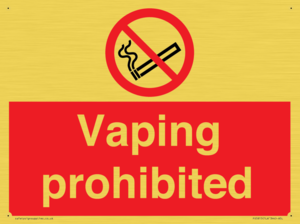 Vaping prohibited